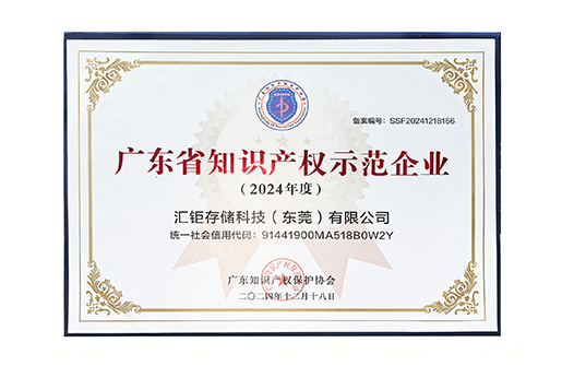 Guangdong Province Intellectual Property Demonstration Enterprise Certificate