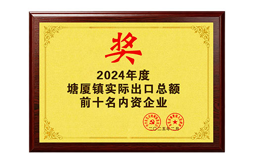 Top 10 Domestic Enterprises in Tangxia Town's Actual Export Total in 2024